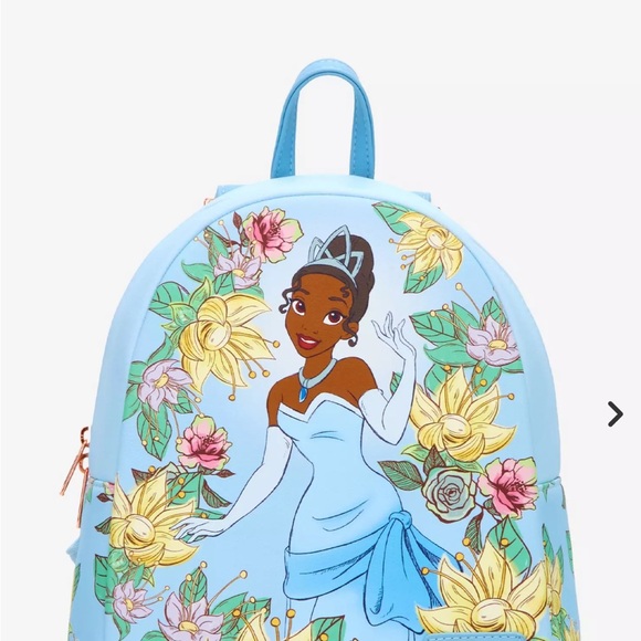 Loungefly Other - Loungefly Princess Tiana Floral Backpack - Light Blue